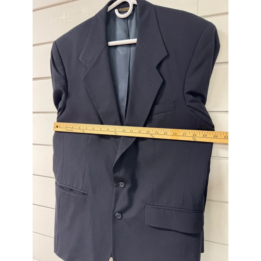 Robert Morris Mens Navy Blue Two Button Blazer Sport Coat Made in USA